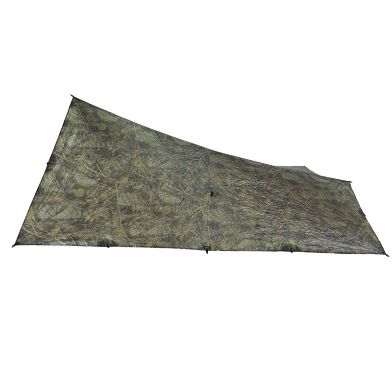 Camo Dyneema® Fiber Tapered Ground Tarp Side View
